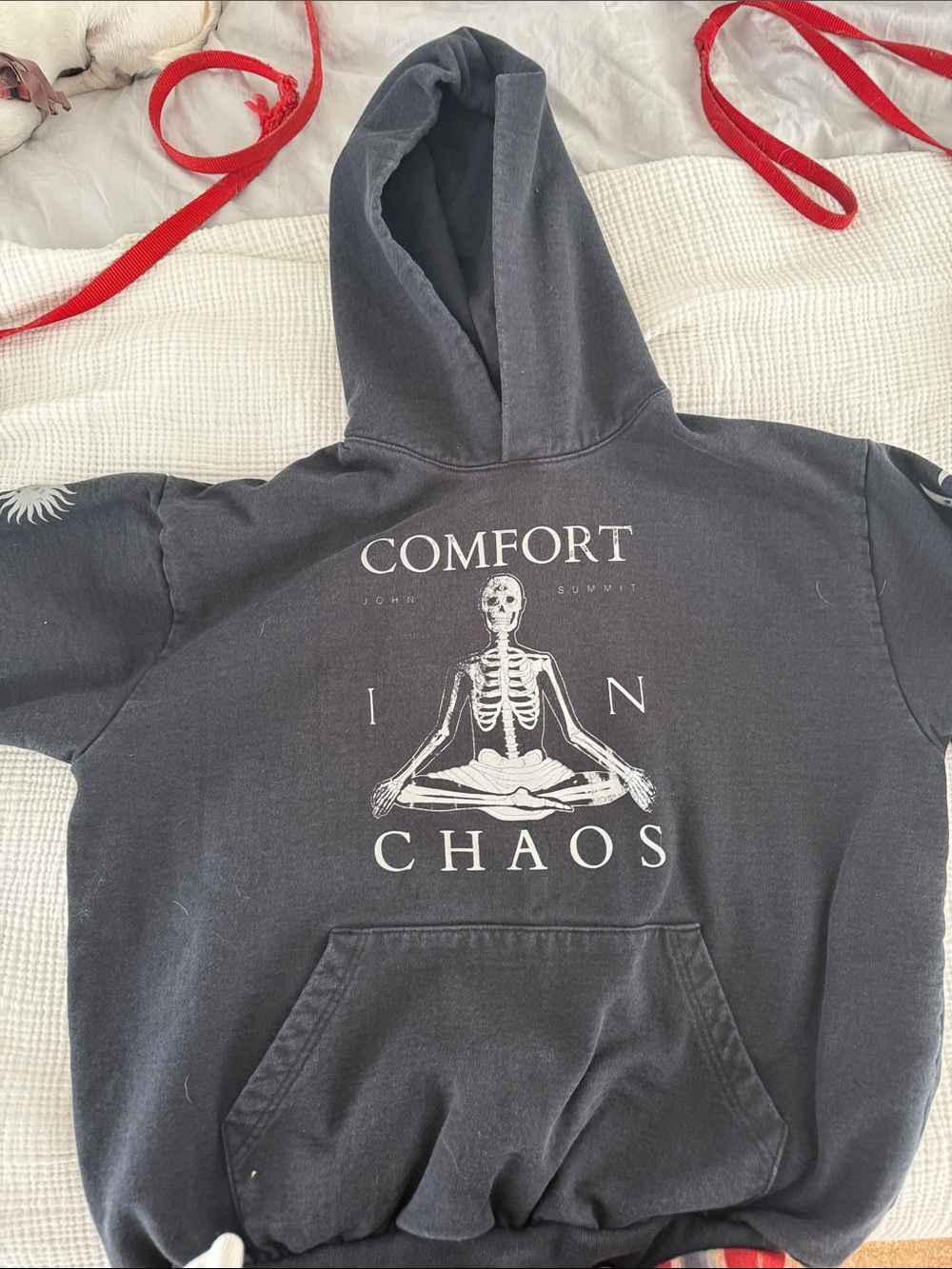 Comfort in Chaos Black Graphic Hoodie